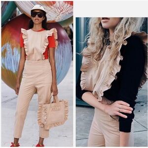 ★NWT GANNI Ruffle Jumpsuit Sand size 34★